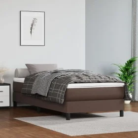 Colchón muelles ensacados cuero sintético marrón 100x200x20 cm de vidaXL, Colchones - Ref: Foro24-347745, Precio: 154,53 €, D...