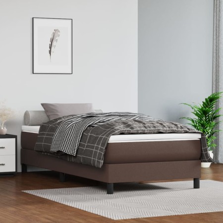 Colchón muelles ensacados cuero sintético marrón 100x200x20 cm de vidaXL, Colchones - Ref: Foro24-347745, Precio: 156,90 €, D...