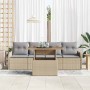 Conjunto de sofá de jardín con cojín 5 pcs beige y gris claro en Sofás de exterior | Comprar online en Foru.es