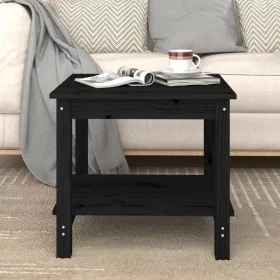 Mesa de centro de madera maciza de pino negra 50x50x45 cm de vidaXL, Mesas de centro - Ref: Foro24-822281, Precio: 53,30 €, D...
