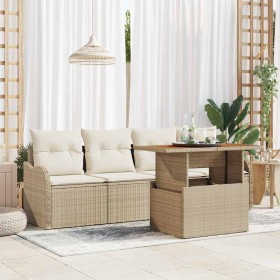Conjunto de sofá de jardín con cojín Manual 5 pcs beige y crema en Sofás de exterior | Comprar online en Foru.es