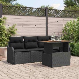 Conjunto de sofá de jardín con cojín Manual 5 pcs Negro en Sofás de exterior | Comprar online en Foru.es