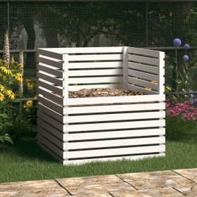 Compostador de madera maciza de pino blanco 100x100x102 cm de vidaXL, Compostadores - Ref: Foro24-822193, Precio: 127,17 €, D...