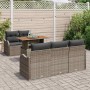 Conjunto de sofás de jardín 6 pcs Gris ratán sintético en Sofás de exterior | Comprar online en Foru.es
