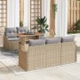 Conjunto de sofás de jardín con cojín 6 pcs Beige y Gris Claro en Sofás de exterior | Comprar online en Foru.es