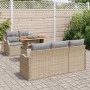 Conjunto de sofás de jardín con cojín 6 pcs Beige y Gris Claro en Sofás de exterior | Comprar online en Foru.es