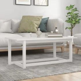 Mesa de centro de madera maciza de pino blanco 110x55x45 cm de vidaXL, Mesas de centro - Ref: Foro24-822168, Precio: 77,37 €,...