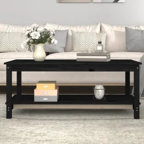 Mesa de centro de madera maciza de pino negro 110x55x45 cm de vidaXL, Mesas de centro - Ref: Foro24-822276, Precio: 117,07 €,...