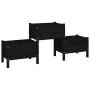 Jardinera de madera de pino maciza negra 178,5x44x75 cm de vidaXL, Maceteros y jardineras - Ref: Foro24-822251, Precio: 157,1...