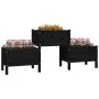 Jardinera de madera de pino maciza negra 178,5x44x75 cm de vidaXL, Maceteros y jardineras - Ref: Foro24-822251, Precio: 157,1...