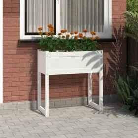 Jardinera madera maciza de pino blanco 78x40x81 cm de vidaXL, Maceteros y jardineras - Ref: Foro24-822133, Precio: 77,27 €, D...
