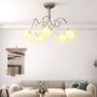 Lámpara de techo pantallas cristal redonda 5 bombillas LED G9 de vidaXL, Apliques de techo - Ref: Foro24-337907, Precio: 45,0...