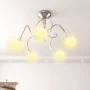 Lámpara de techo pantallas cristal redonda 5 bombillas LED G9 de vidaXL, Apliques de techo - Ref: Foro24-337907, Precio: 44,6...