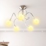 Lámpara de techo pantallas cristal redonda 5 bombillas LED G9 de vidaXL, Apliques de techo - Ref: Foro24-337907, Precio: 45,0...