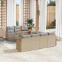 Conjunto de sofá de jardín con cojín 8 pcs beige y gris claro en Sofás de exterior | Comprar online en Foru.es