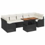 Conjunto de sofá de jardín con cojín 8 pcs Negro y crema en Sofás de exterior | Comprar online en Foru.es
