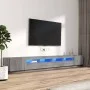 Set muebles TV con LEDs 3 pzas madera contrachapada gris Sonoma de vidaXL, Muebles TV - Ref: Foro24-3120177, Precio: 170,54 €...