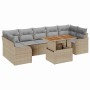 Conjunto de sofá de jardín con cojín 8 pcs beige y gris claro en Sofás de exterior | Comprar online en Foru.es