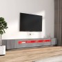 Set muebles TV con LEDs 3 pzas madera contrachapada gris Sonoma de vidaXL, Muebles TV - Ref: Foro24-3120177, Precio: 175,15 €...