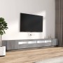 Set muebles TV con LEDs 3 pzas madera contrachapada gris Sonoma de vidaXL, Muebles TV - Ref: Foro24-3120177, Precio: 175,15 €...