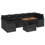 Conjunto de sofás de jardín 8 pcs Negro ratán sintético en Sofás de exterior | Comprar online en Foru.es