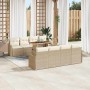 Conjunto de sofá de jardín con cojín Manual 7 pcs beige y crema en Sofás de exterior | Comprar online en Foru.es