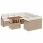 Conjunto de sofá de jardín con cojín Manual 7 pcs beige y crema en Sofás de exterior | Comprar online en Foru.es