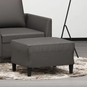 Reposapiés de cuero sintético gris 60x50x41 cm de vidaXL, Otomanas - Ref: Foro24-349290, Precio: 57,85 €, Descuento: %