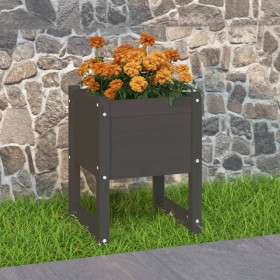 Jardinera de madera maciza de pino gris 40x40x52,5 cm de vidaXL, Maceteros y jardineras - Ref: Foro24-822111, Precio: 41,25 €...