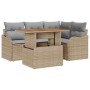 Conjunto de sofá de jardín con cojín 5 pcs beige y gris claro en Sofás de exterior | Comprar online en Foru.es