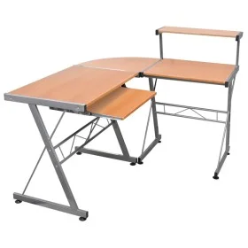 Escritorio de esquina madera contrachapada marrón 132x112x99 cm de vidaXL, Escritorios - Ref: Foro24-20586, Precio: 79,64 €, ...