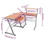 Escritorio de esquina madera contrachapada marrón 132x112x99 cm de vidaXL, Escritorios - Ref: Foro24-20586, Precio: 80,30 €, ...