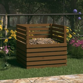 Compostador de madera maciza de pino marrón miel 80x80x78 cm de vidaXL, Compostadores - Ref: Foro24-822190, Precio: 115,49 €,...