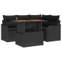 Conjunto de sofás de jardín 5 pcs Negro ratán sintético en Sofás de exterior | Comprar online en Foru.es