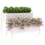 Jardinera de madera de pino maciza blanca 110x84x75 cm de vidaXL, Maceteros y jardineras - Ref: Foro24-822263, Precio: 129,29...