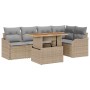 Conjunto de sofá de jardín con cojín 6 pcs beige y gris claro en Sofás de exterior | Comprar online en Foru.es