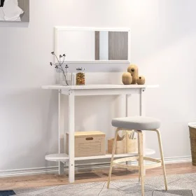 Mesa consola de madera maciza de pino blanco 110x40x80 cm de vidaXL, Mesas de centro - Ref: Foro24-822298, Precio: 81,70 €, D...