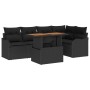 Conjunto de sofás de jardín 6 pcs Negro ratán sintético en Sofás de exterior | Comprar online en Foru.es