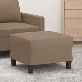Reposapiés de cuero sintético color capuchino 60x50x41 cm de vidaXL, Otomanas - Ref: Foro24-349340, Precio: 53,32 €, Descuent...