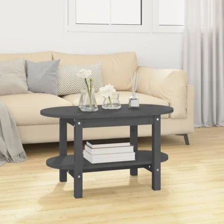 Mesa de centro de madera maciza de pino gris 80x45x45 cm de vidaXL, Mesas de centro - Ref: Foro24-822294, Precio: 67,37 €, De...