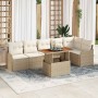 Conjunto de sofá de jardín con cojín Manual 7 pcs beige y crema en Sofás de exterior | Comprar online en Foru.es