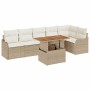 Conjunto de sofá de jardín con cojín Manual 7 pcs beige y crema en Sofás de exterior | Comprar online en Foru.es