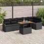 Conjunto de sofá de jardín con cojín Manual 7 pcs Negro en Sofás de exterior | Comprar online en Foru.es