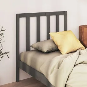 Cabecero de cama madera maciza de pino gris 95x4x100 cm de vidaXL, Cabeceros y pies de cama - Ref: Foro24-822239, Precio: 29,...