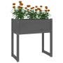 Jardinera de madera maciza de pino gris 78x40x81 cm de vidaXL, Maceteros y jardineras - Ref: Foro24-822134, Precio: 65,75 €, ...