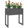 Jardinera de madera maciza de pino gris 78x40x81 cm de vidaXL, Maceteros y jardineras - Ref: Foro24-822134, Precio: 64,87 €, ...