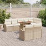 Conjunto de sofá de jardín con cojín Manual 9 pcs beige y crema en Sofás de exterior | Comprar online en Foru.es