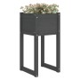 Jardinera de madera maciza de pino gris 40x40x81 cm de vidaXL, Maceteros y jardineras - Ref: Foro24-822126, Precio: 45,65 €, ...