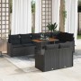 Conjunto de sofá de jardín con cojín Manual 9 pcs Negro en Sofás de exterior | Comprar online en Foru.es