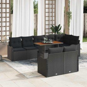 Conjunto de sofá de jardín con cojín Manual 9 pcs Negro en Sofás de exterior | Comprar online en Foru.es